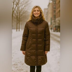 NWOT 🤎  Marc NewYork down filled long puffer coat in a dark plum colored